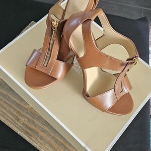 Michael Kors Brown Leather Sandals